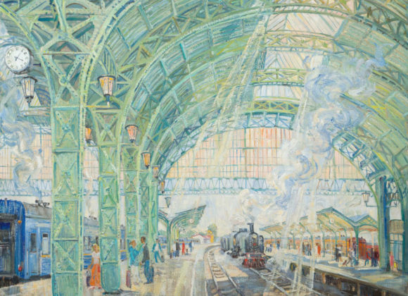 АРТ-ПРОЕКТ «квадратура мира» в Гранд Отеле Европа Васильева-А_Витебский-вокзал.-Ожидание.-2019.х.м.-140х160-7-2